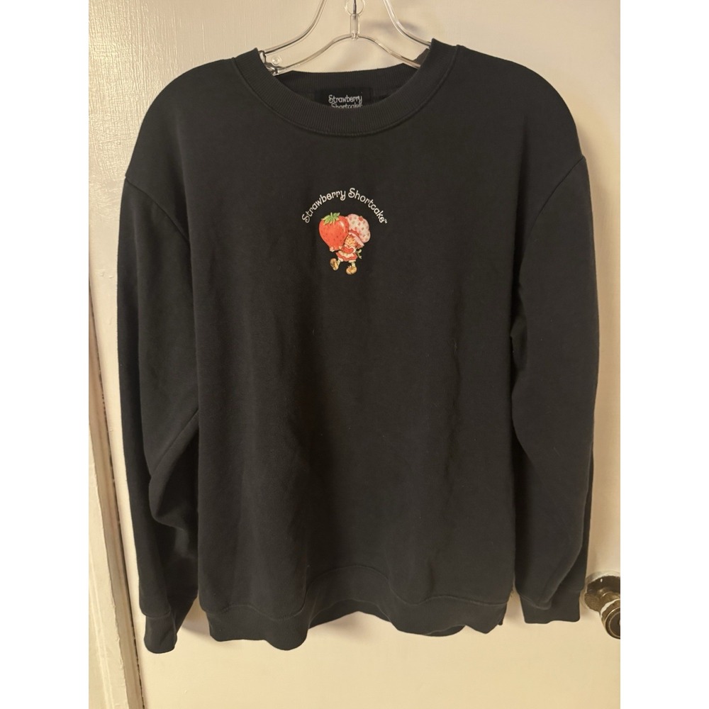 Strawberry Shortcake dark grey‎ womens slouchy graphic sweatshirt size S
